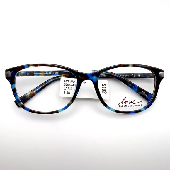 Love Ellen Degeneres Aurora Lapis Eyeglass Frames Blue Brown Tortoise 54-16-140 - Picture 1 of 10